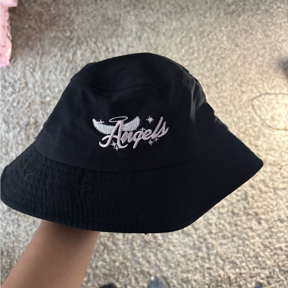 Black Bucket Hat with Embroidered Logo